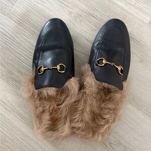 Gucci Princetown Genuine Shearling Loafer Mule
